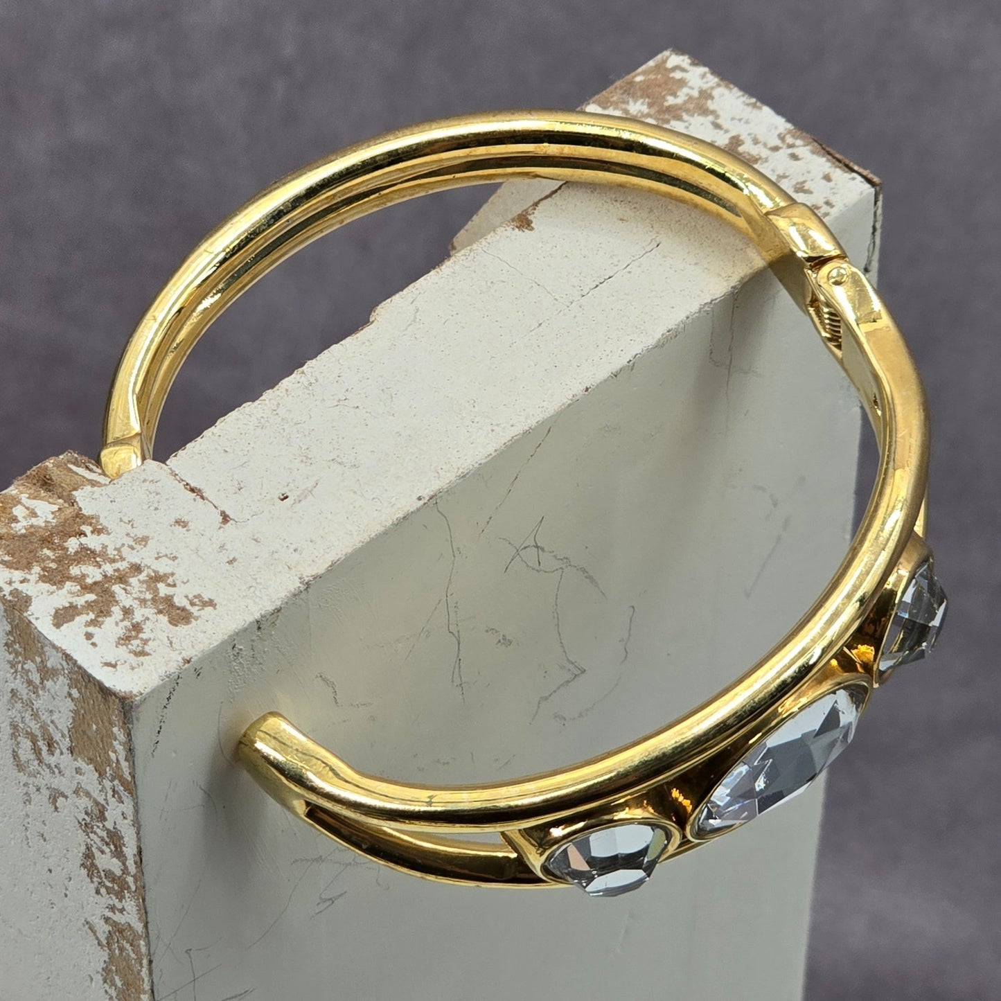 Zara Gold Gems Cuff Metal Bangle Vintage Bracelet Fashion Jewelry NWOT JB4-22