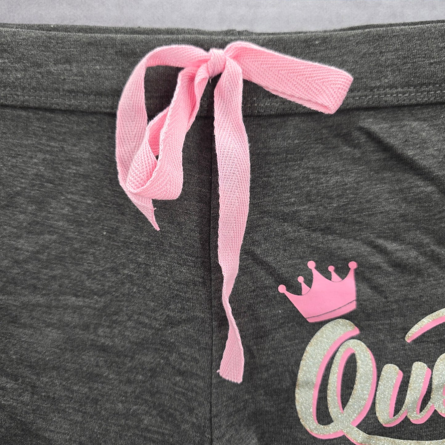 Bobbie Brooks Gray Sleepwear Queen Stretch Comfy Pink Shorts S Small