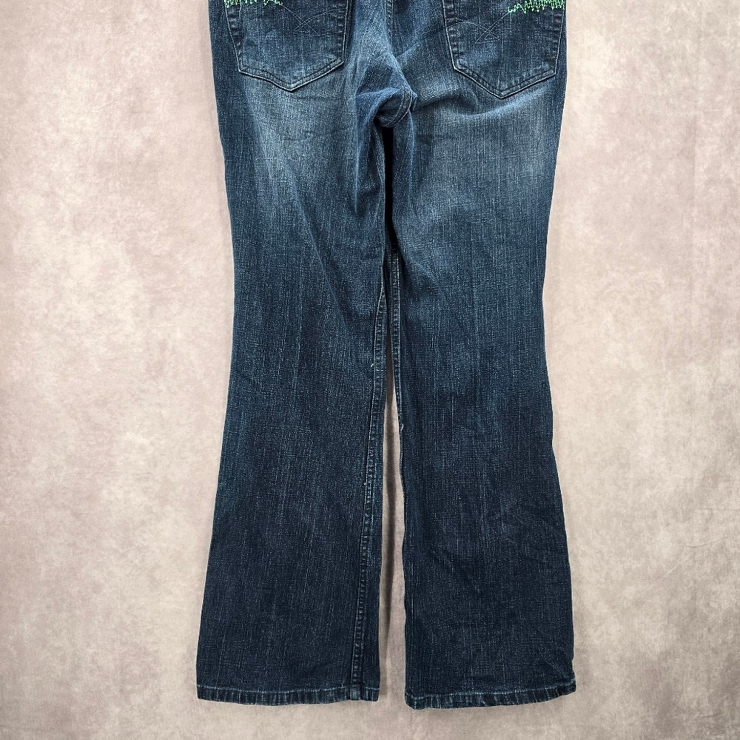 049. Authentic Femme Blue Bootcut Straight Flare Denim Pants Jeans 14