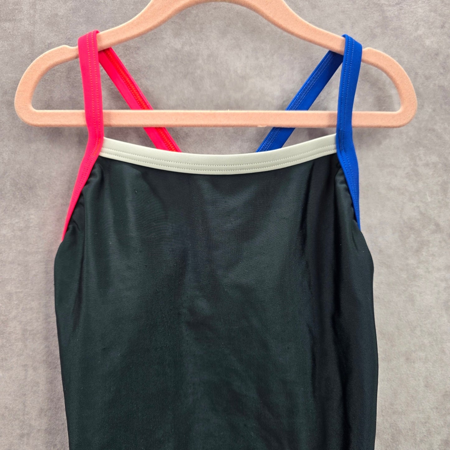 Speedo Black Pink Cut Out One Piece Swimsuit Leotard Pro LT Girls 28