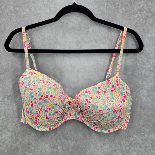 Old Navy Cream Floral Padded Underwire Adjustable Strap Bikini Swimwear Top 1XL