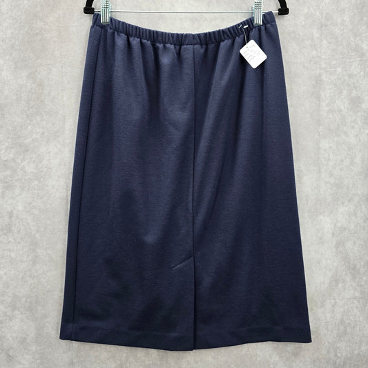 Leslie Fay Blue Knee Length Slit Stretch Executive Skirt Plus 14