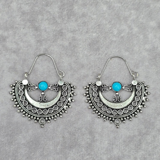 Zara Silver Bohemian Floral Drop Dangle Hook Fashion Jewelry Earrings NWT JB2-87