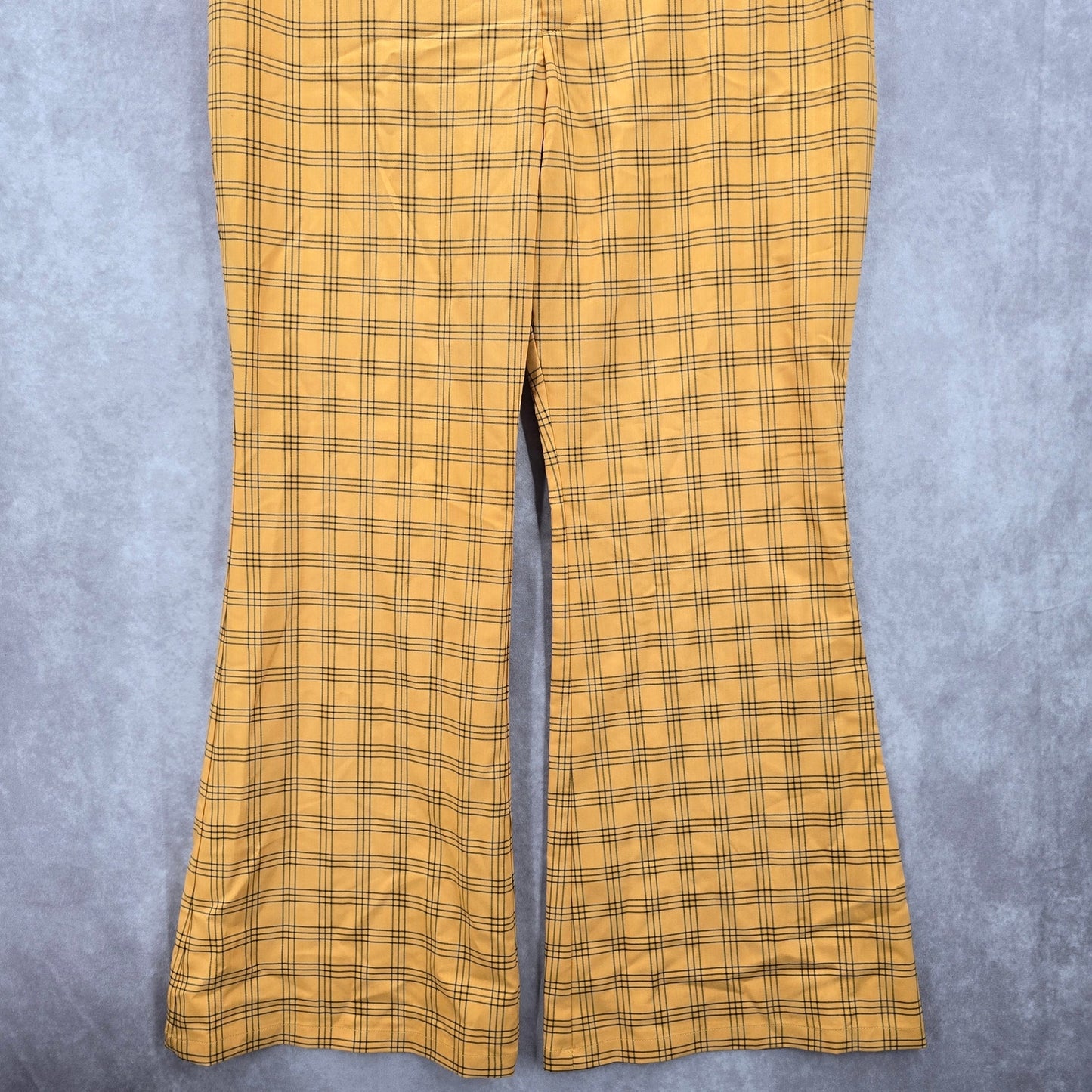 Wild Fable Yellow Plaid Straight Boho Flare Wide Leg Dress Bottom Pants Plus 16
