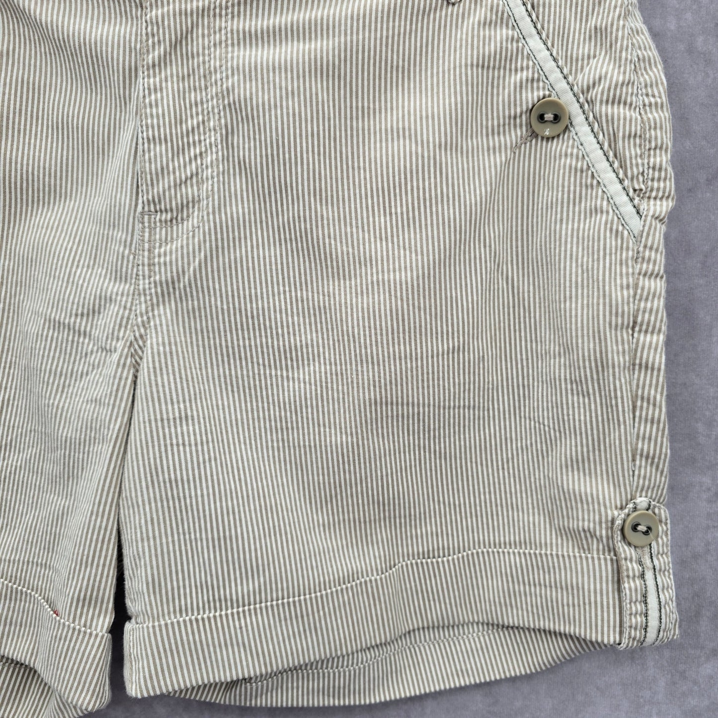 Bill Bass Jeans Bermuda Flat Front Stripe Bottoms Pants Shorts Cotton 10