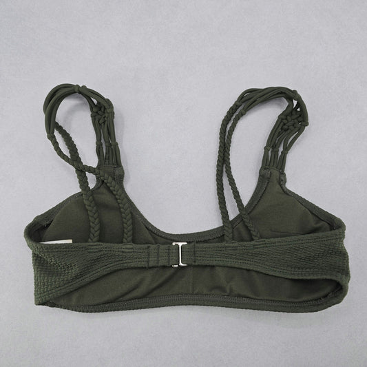 Xhilaration Green Padded Crochet Beach Bikini Bralette Swim Top S Small