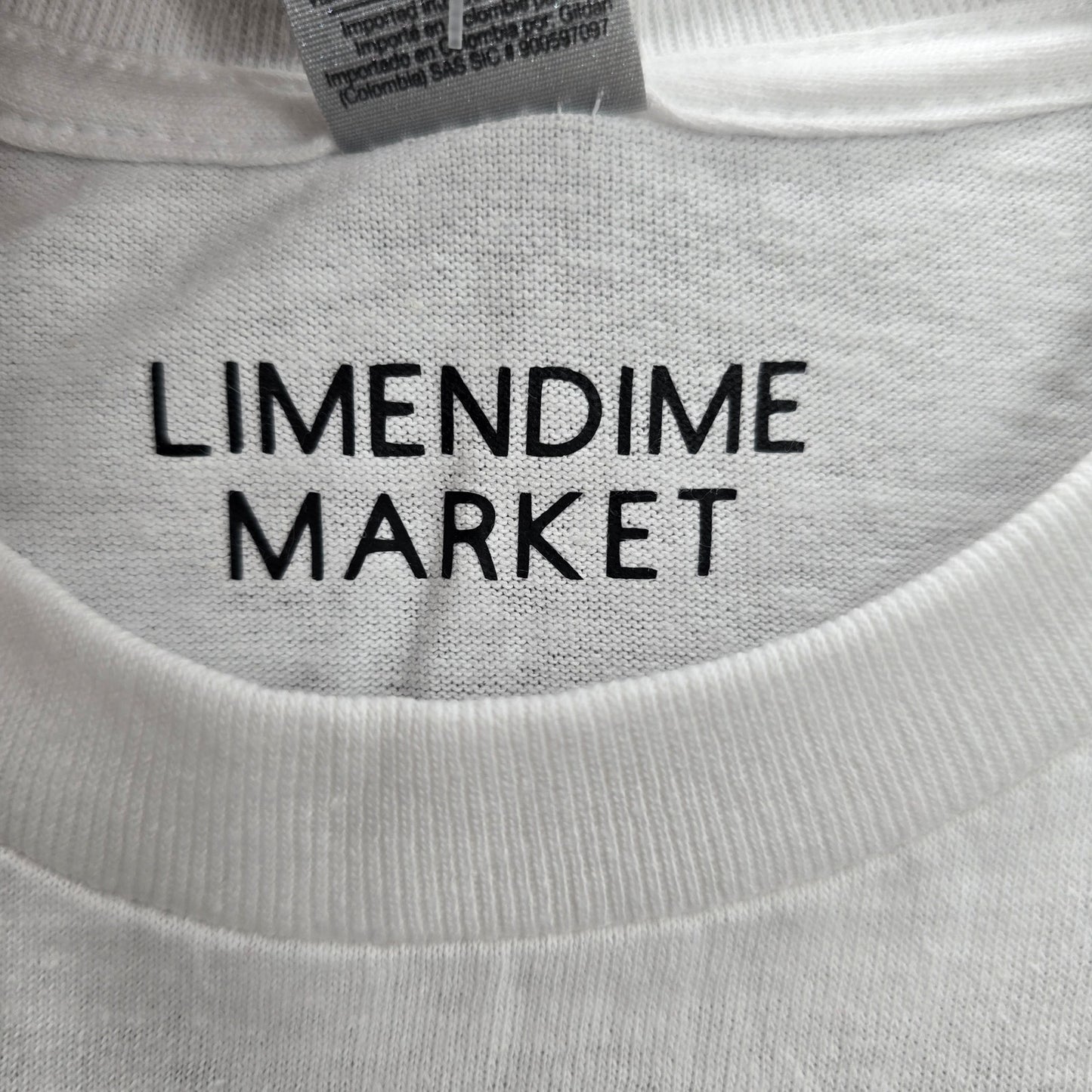 Compass Blue Handmade White Cotton Boho Tshirt Small