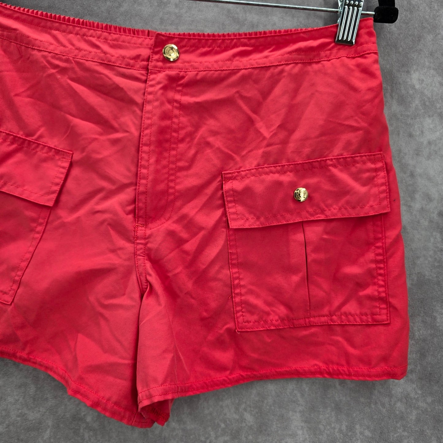 Liz & Co Pink Swimwear Snap Button Lined Broad Pants Shorts M Medium 10