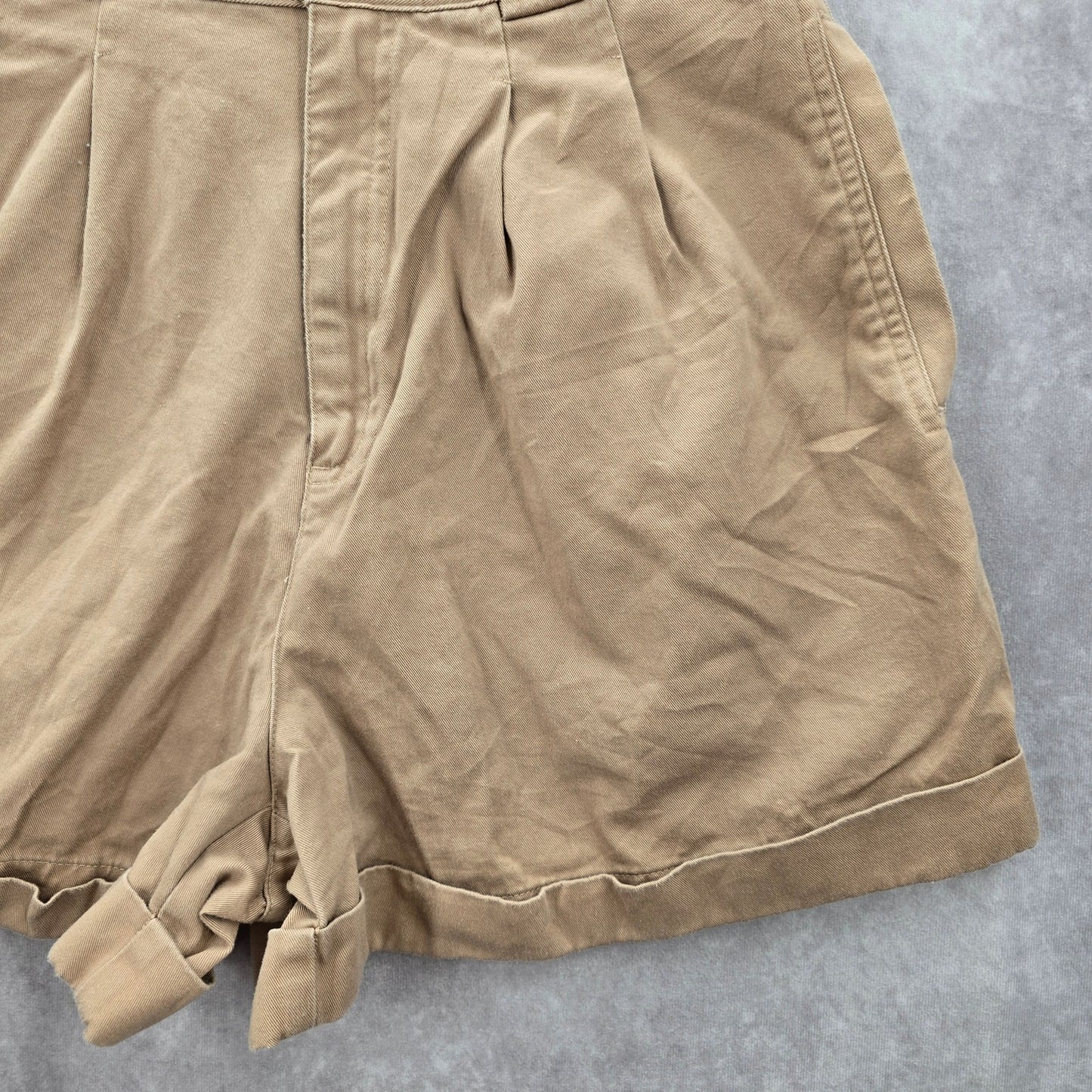 Liz Claiborne Tan Flat Front Bermuda Cotton Petite Bottoms Pants Shorts 12