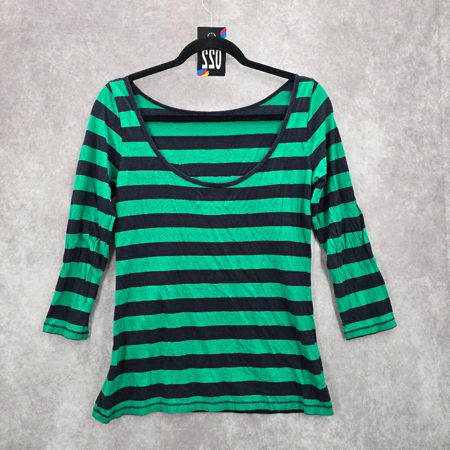 Abercrombie & Fitch Green Blue Stripe Top Casual Small