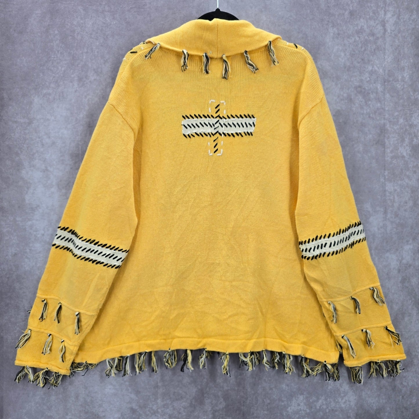 Storybook Knits Yellow Tassel Western Vintage Rhinestone Cotton Coat Jacket 3X