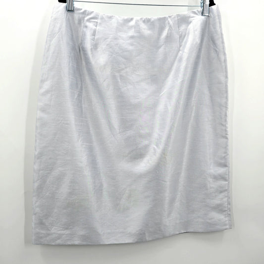 Larry Levine Suits Silver Pencil Zipper Knee Length Bottom Skirt Plus 18