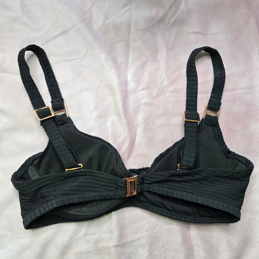 American Eagle Black Stripe Padded Wired Adjustable Bikini Top Swimwear XS