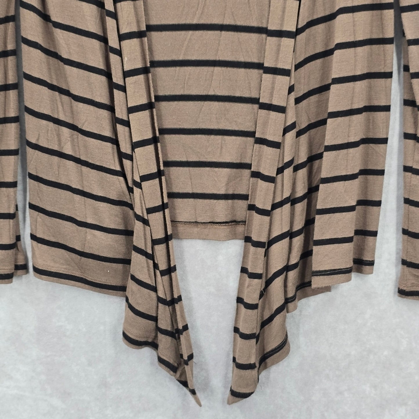 Love Culture Brown Black Stripe Open Cardigan Long Sleeve Sweater Small