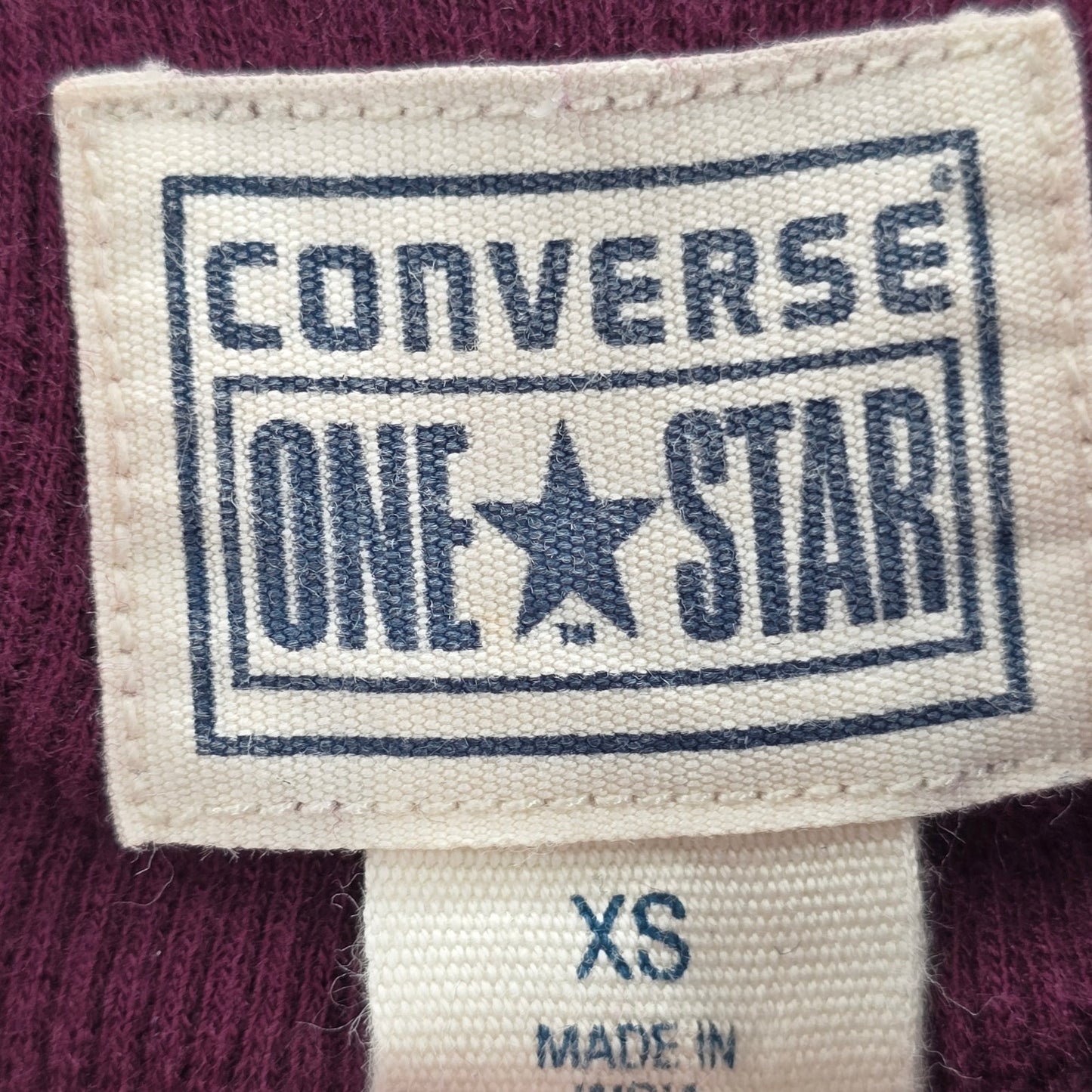 Converse Purple Button Down Long Sleeve Cotton Blouse Top Shirt XS