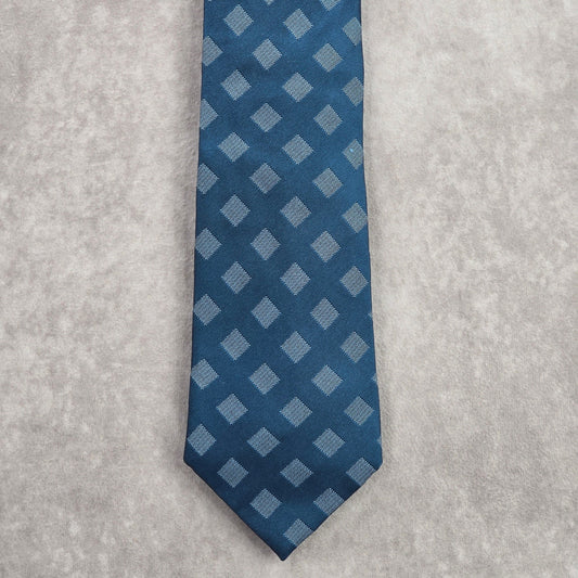 BCBG Attitude Diamond Blue Brown Silk Geometric Executive Neck Tie Men's