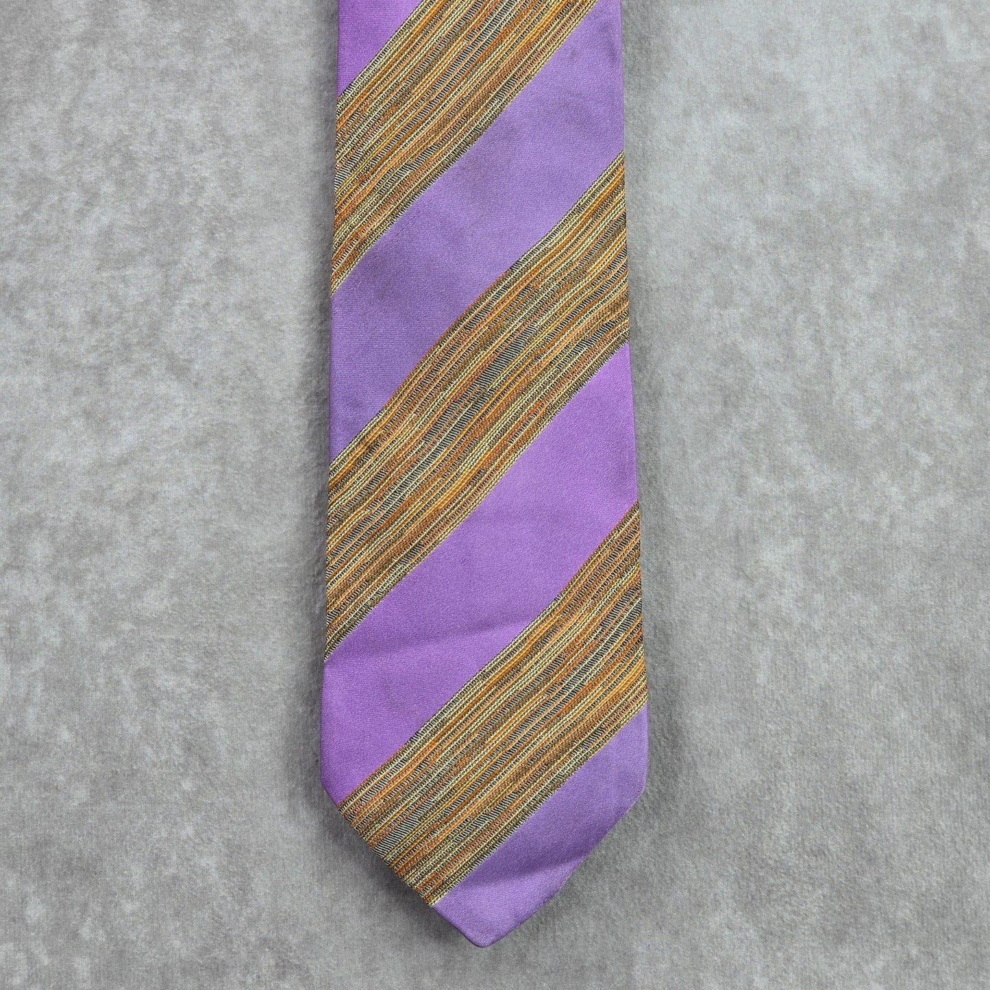 Missoni Cravatte Purple Executive Stripe Geometric Italy Silk Neck Tie Men's