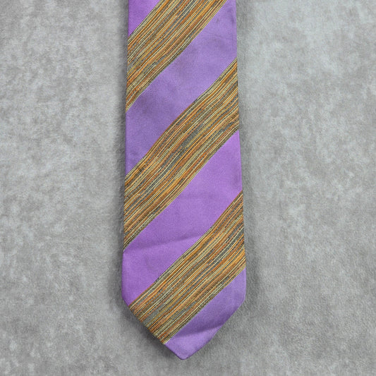 Missoni Cravatte Purple Executive Stripe Geometric Italy Silk Neck Tie Men's