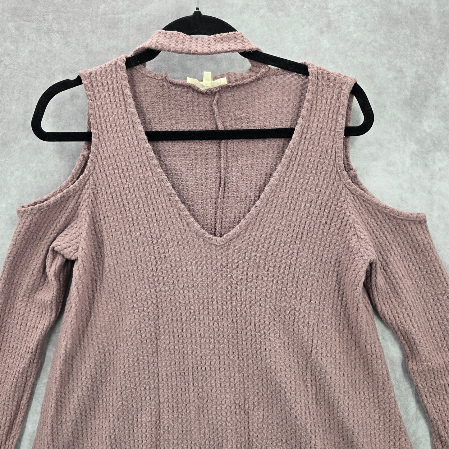 Andree by Unit Purple Long Sleeve Cold Shoulder Collar Sweater Cardigan Medium