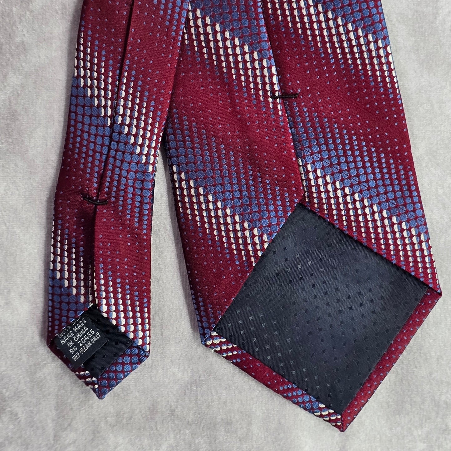 Stafford Essentials Burgundy Stripe Dot 100% Silk Executive Men's Neck Tie