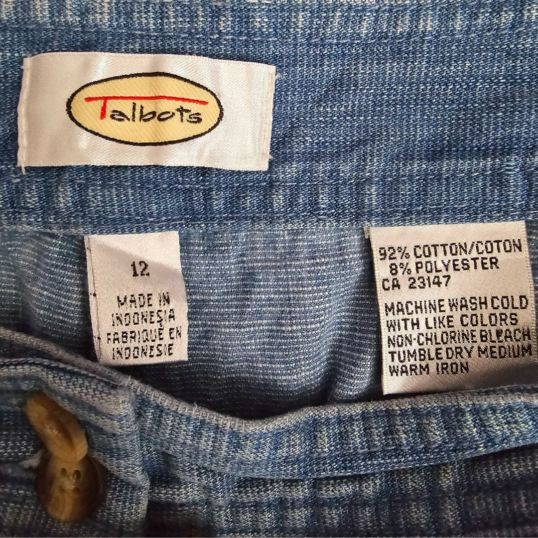 Talbots Blue Denim Straight Leg Cotton Jeans Pants Bottoms Size 12