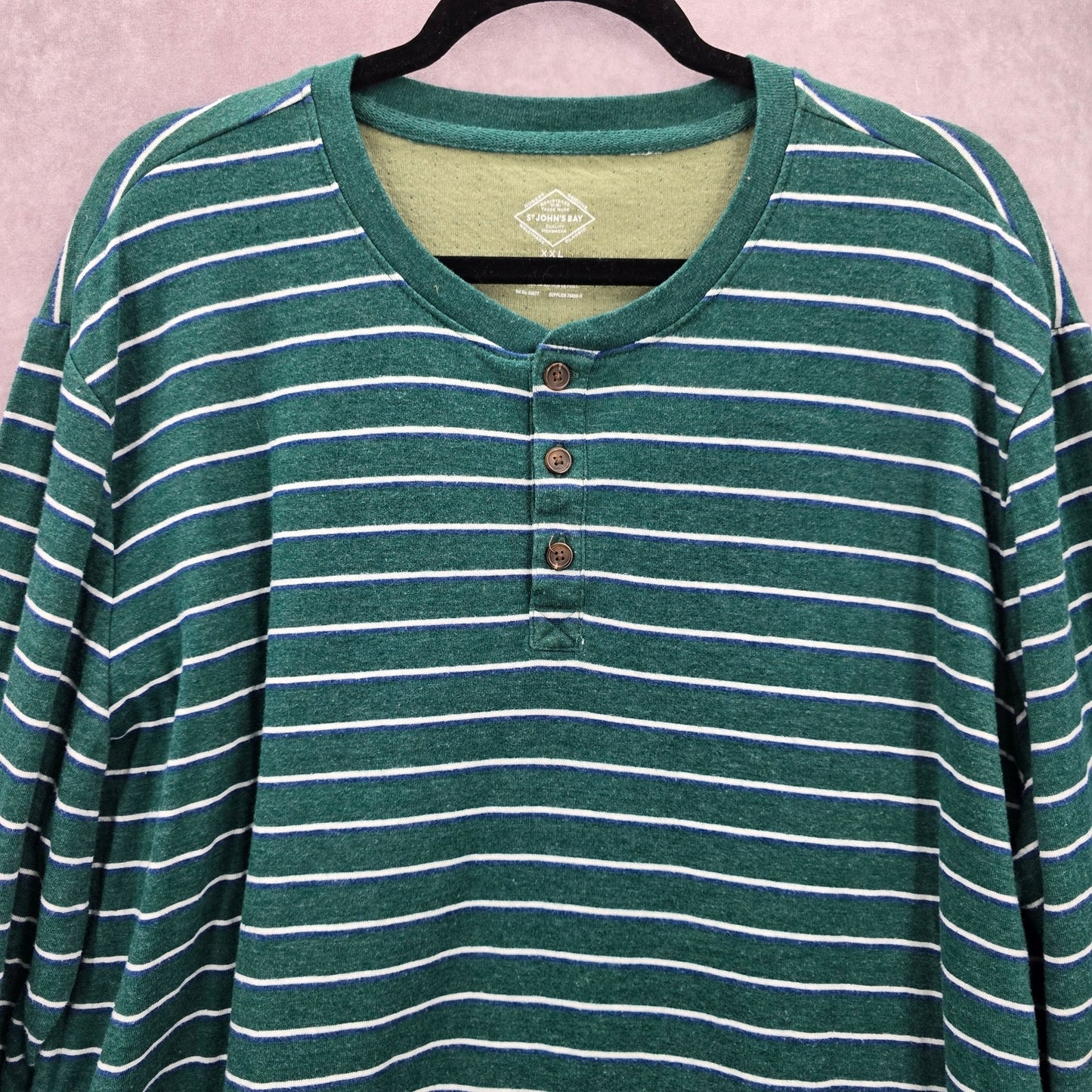 165. St John's Bay Green Long Sleeve Sweater Top Mens Plus XXL