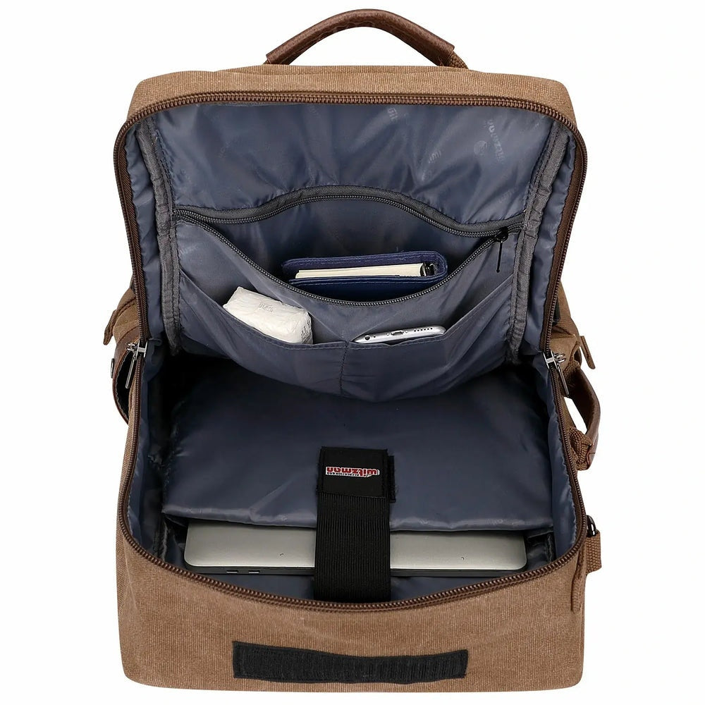 Witzman Brown Convertible Travel Leather Canvas Duffle Large A2020-2 Backpack