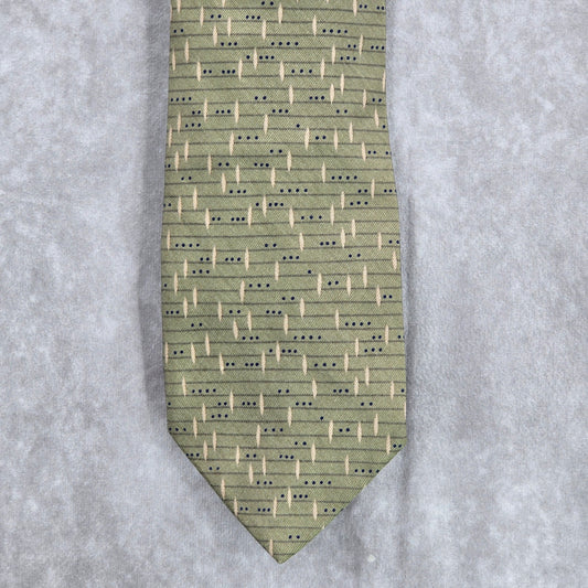 Joseph Abboud Green Geometric Stripe Executive Corporate Dot Men's Neck Tie