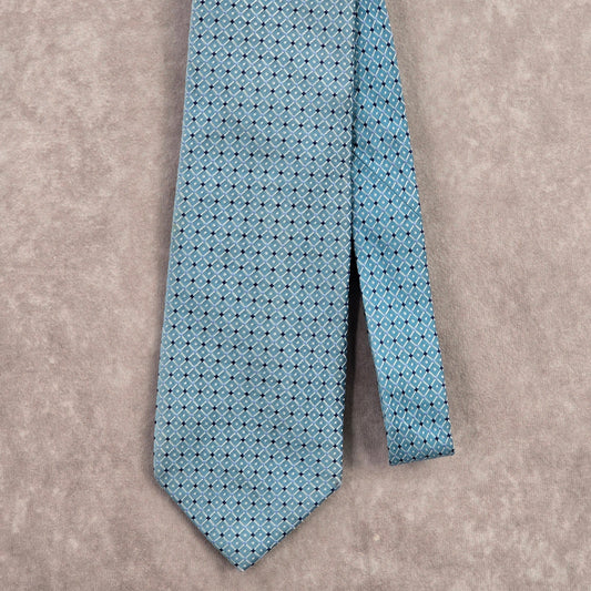 Geoffrey Beene Blue Polka Dot Diamond Geometric 100% Silk Men's Neck Tie