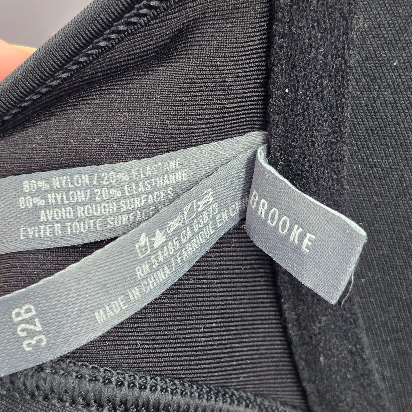 Aerie Black Padded Halter Knot String Brooke Bra Bikini Top 32B