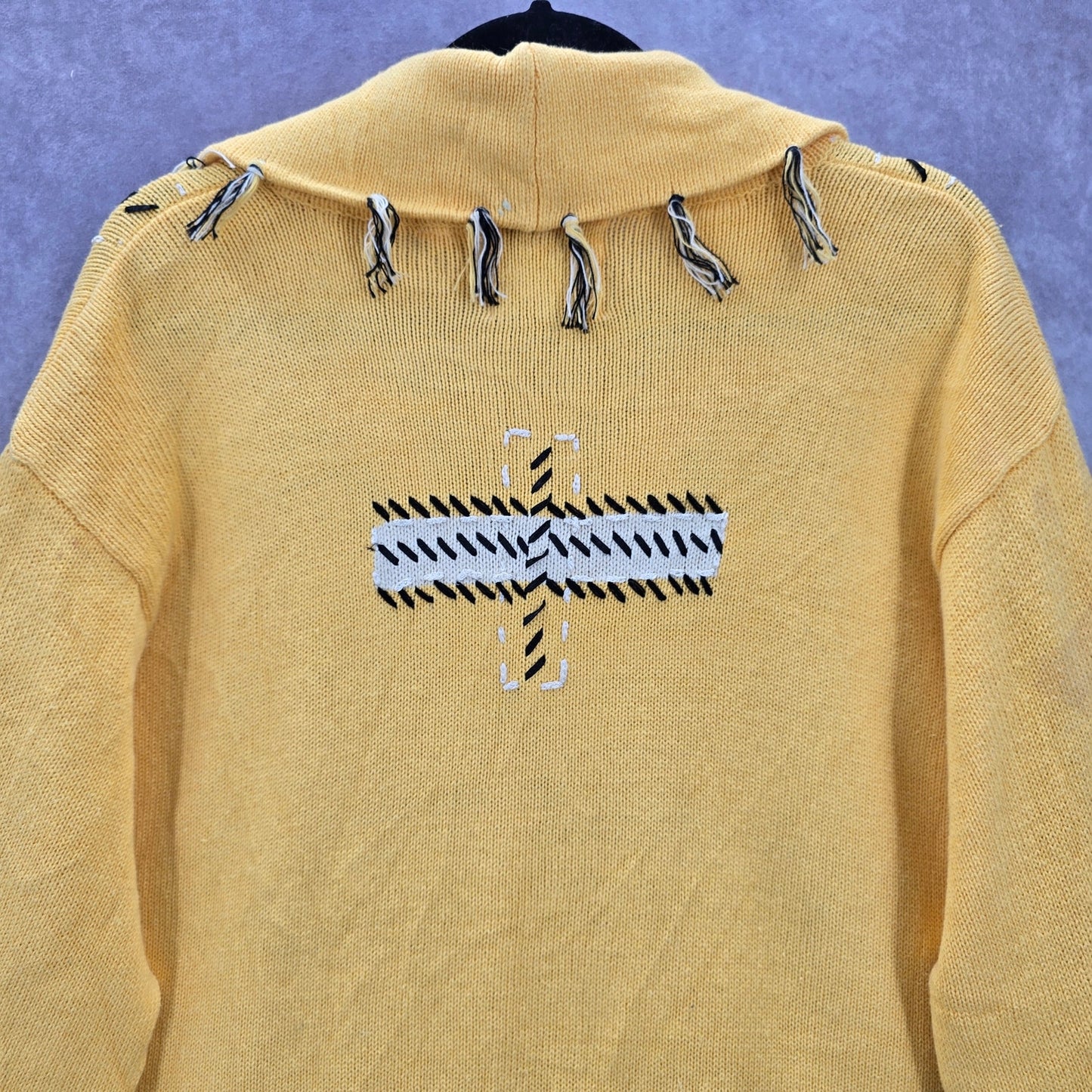 Storybook Knits Yellow Tassel Western Vintage Rhinestone Cotton Coat Jacket 3X