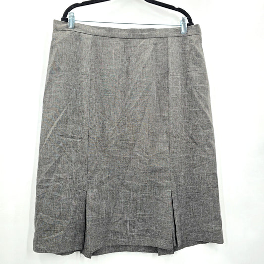 Cato Brown Plaid Pleat Knee Length Flare Bottom Skirt Plus 18