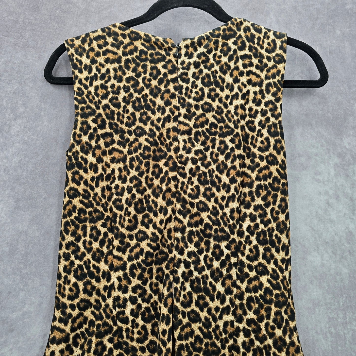 Michael Kors Brown Animal Print Knee Length Sleeveless Flare Pleat Dress 4