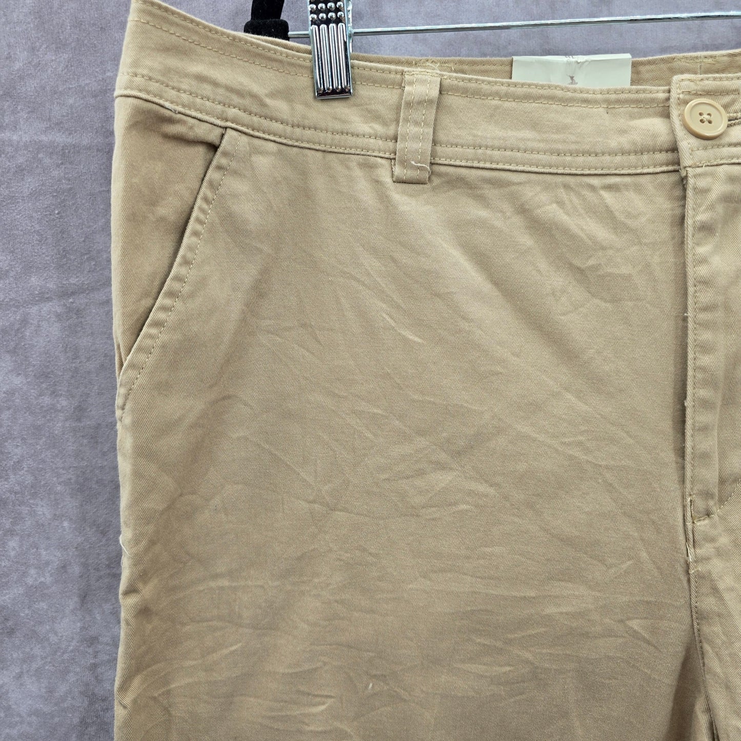 White Stag Tan Bermuda Flat Front Cotton Bottoms Pants Shorts Plus 18