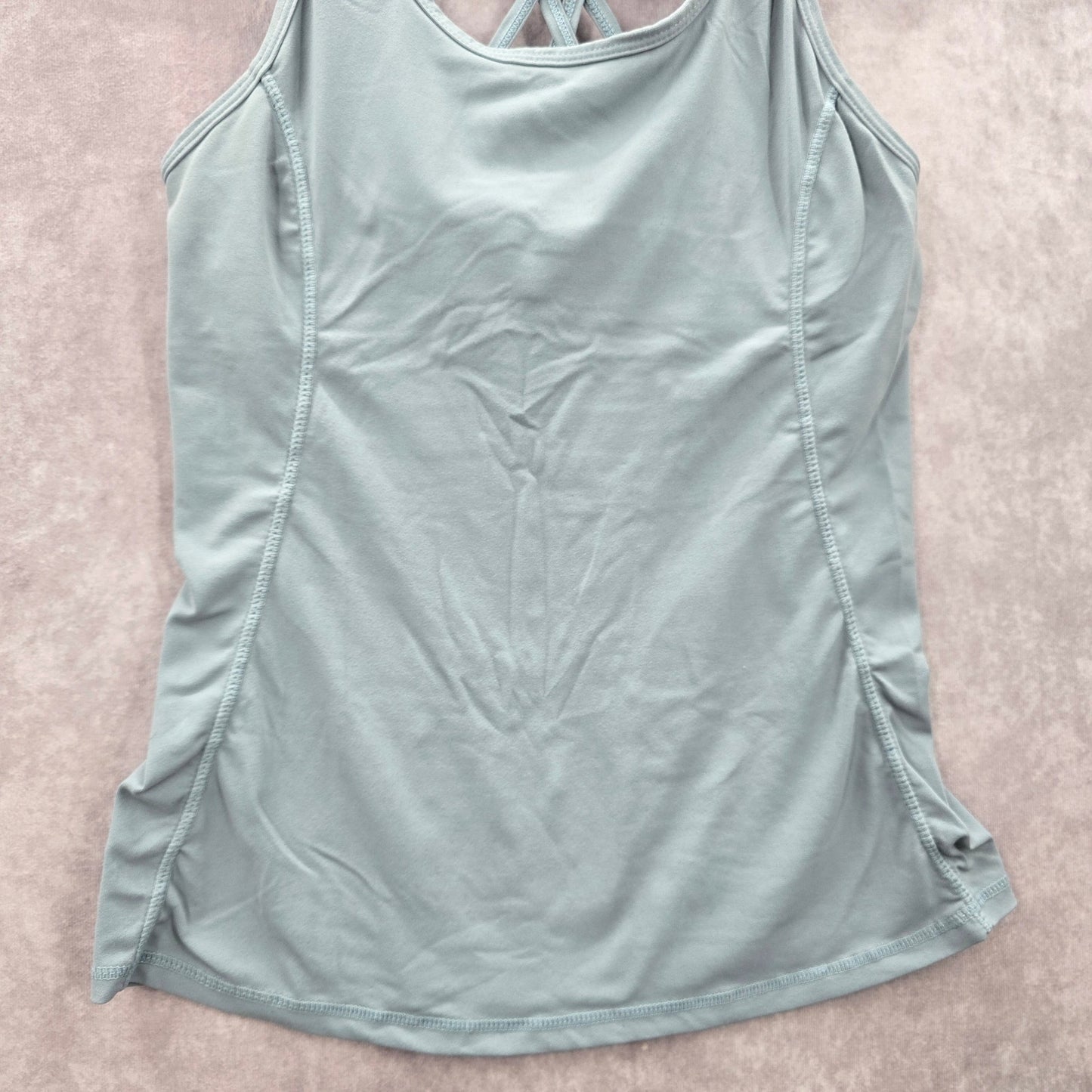 Gray Racerback Sleeveless Activewear Yoga Tank Top Shirt Medium