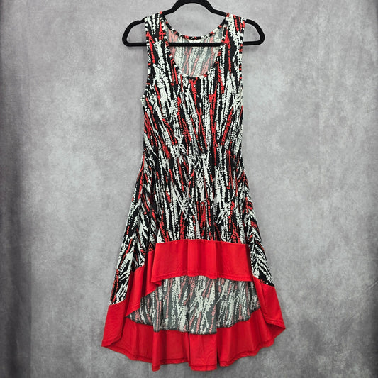 5th & Love Black Red High Low Sleeveless Flare Dress Extra Large XL