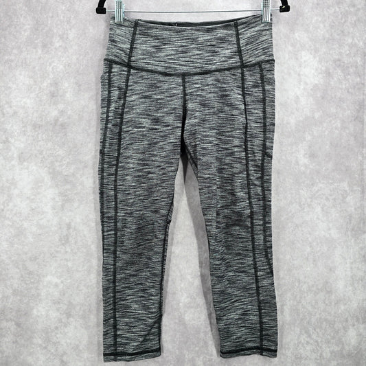 Victoria's Secrets Sport Gray Stripe Leggings Crop Capri Active Stretch M Medium