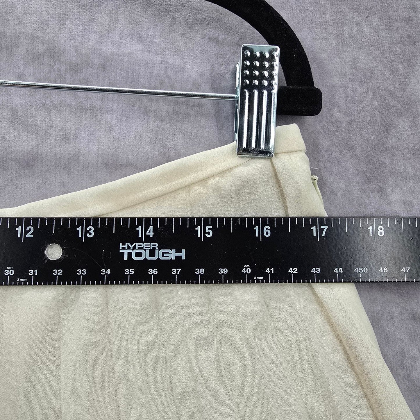 Preston & York Vintage Cream Pleat Flare Knee Length Short Skirt Plus 14