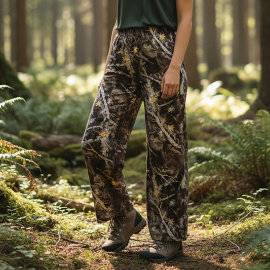 Coolane Camo Wide Leg Straight Leg Drawstring Pull On Trousers Pant S Small