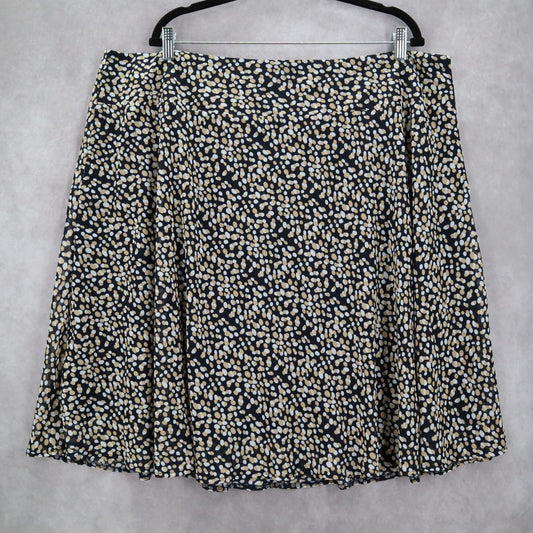 Courtenay Black Dot Flare Fun Flirty Skater Knee Length Skirt Plus 22W