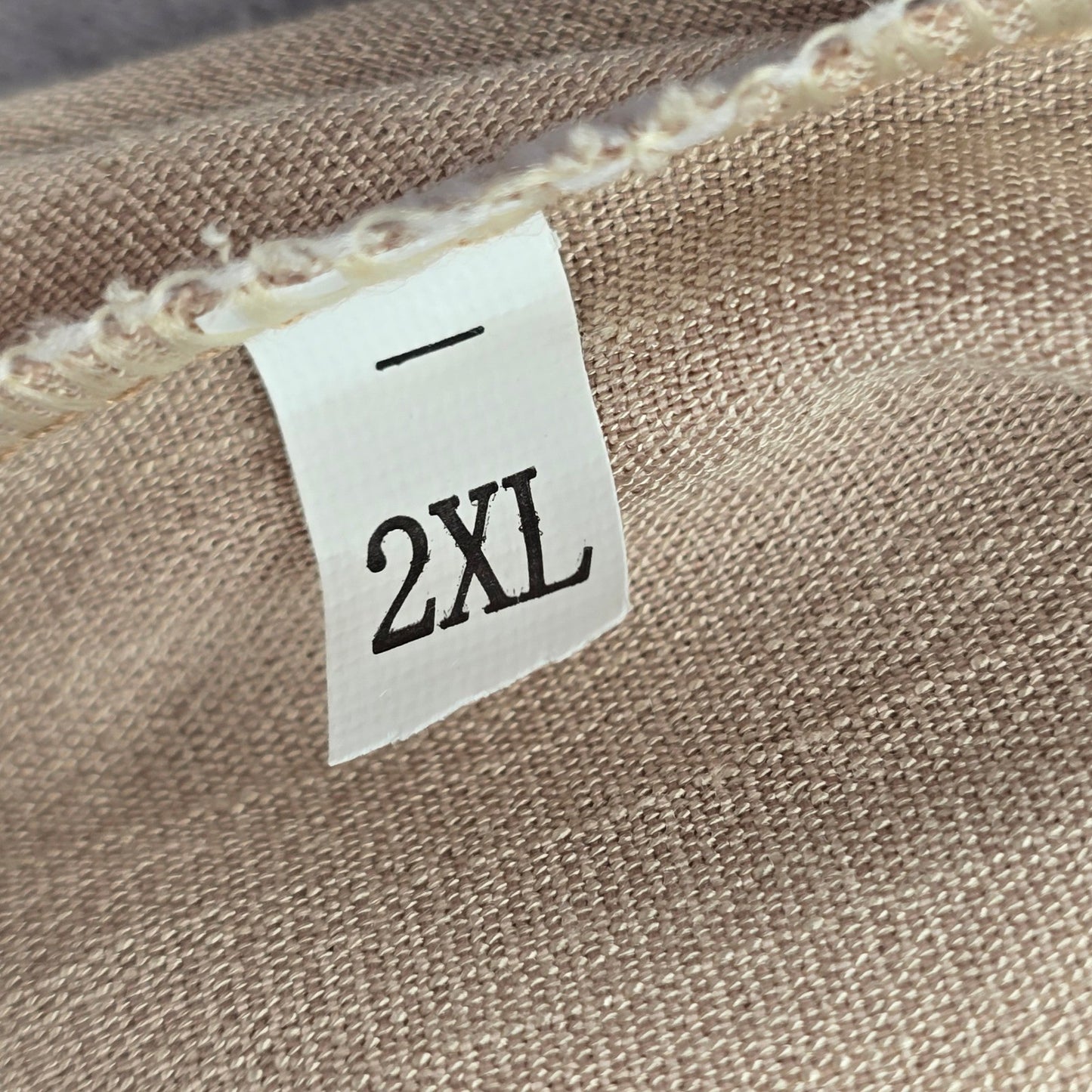 Cream Tan Smock High Rise Wide Leg Pocket Flowy Boho Dress Pants Plus 2XL