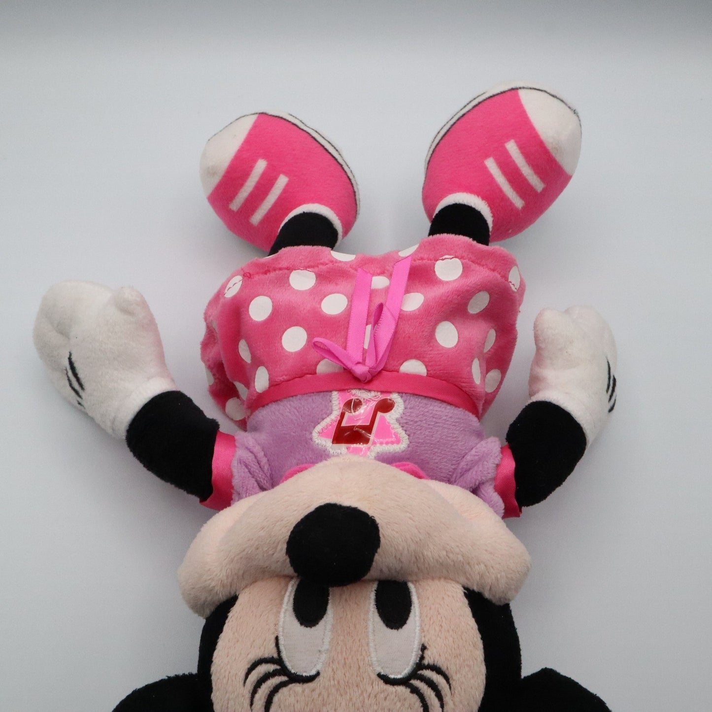 Disney Minnie Mouse Plush Doll 15" Pink Polka Dot Dress Bow Stuffed Toy Gift