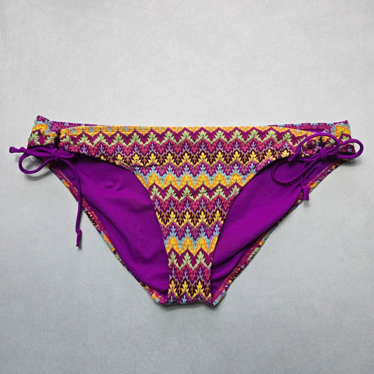 Old Navy Purple Chevron Tie Swim Beach Cheeky Flirty Boho Bikini Bottom L Large