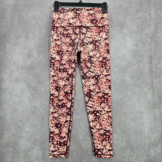 Aerie Chill Play Move Red Pink Floral Offline Ankle Leggings Pants Skinny Small