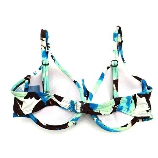 St John's Bay Blue Green Bikini Top Padded Adjustable Strap Beach Swimwear 14