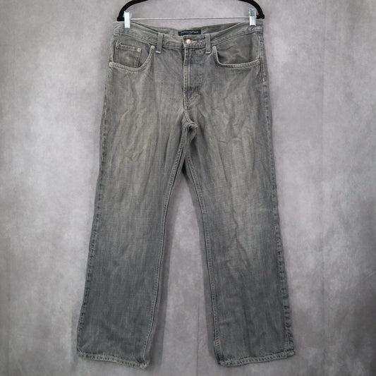 Banana Republic Gray Mens Denim Jeans Boot Cut Cotton Straight Leg 35/30