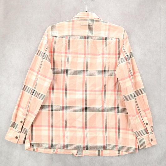 Duluth Trading Pink Flannel Plaid Lumberjack Cabin Work Adventure Shirt Large