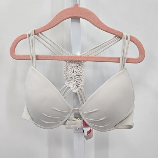 Victoria's Secret White Padded Bra Bikini Underwire Swimsuit Swimwear Size 34A