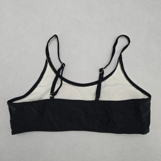 Black Padded Y2K Classic Pull On Swim Sports Bra Beach Bikini Top M Medium