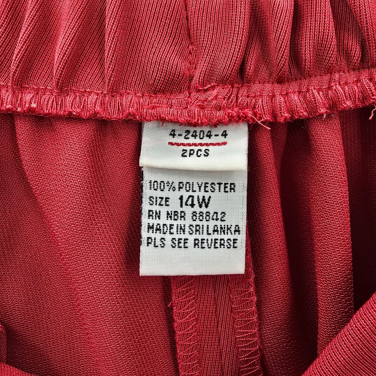 Red Midi Pull On Elastic Split Executive Suit Skirt Plus 14W